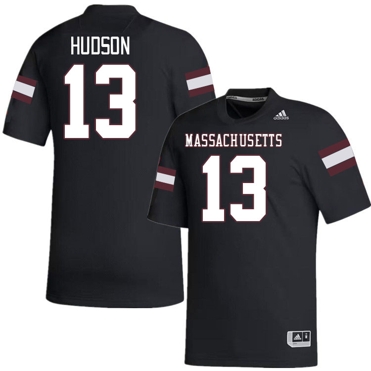 Massachusetts Minutemen #13 Jaylen Hudson College Football Jerseys Stitched-Black